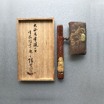 加納鉄哉作 煙草入れ/共箱/煙管付き